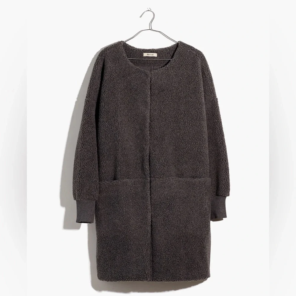 Madewell Bonded Sherpa Cocoon Coat NWT - Picture 4 of 5